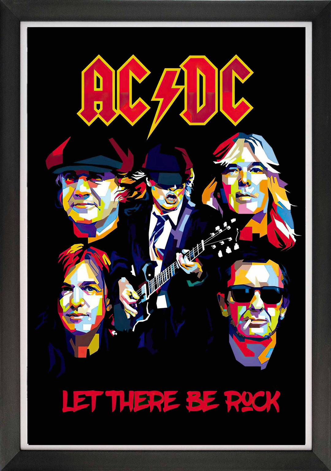 Ac/Dc - Let There Be Rock - Framed Pop Art Reprint (33.5" By 23.5"), AC/DC, Pop Culture Art, Music, Collectibile Memorabilia, AAAPM32782