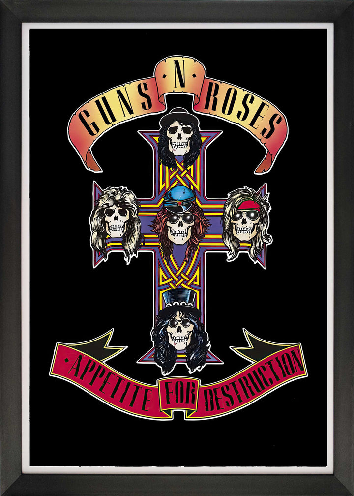 Guns N' Roses Appetite For Destruction Framed Album Reprint, Guns 'N Roses, Pop Culture Art, Music, Collectibile Memorabilia, AAAPM32781