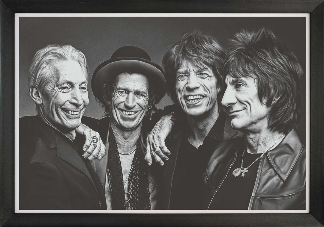 The Rolling Stones - Band Portrait - Framed Art Reprint, The Rolling Stones, Pop Culture Art, Music, Collectibile Memorabilia, AAAPM32780