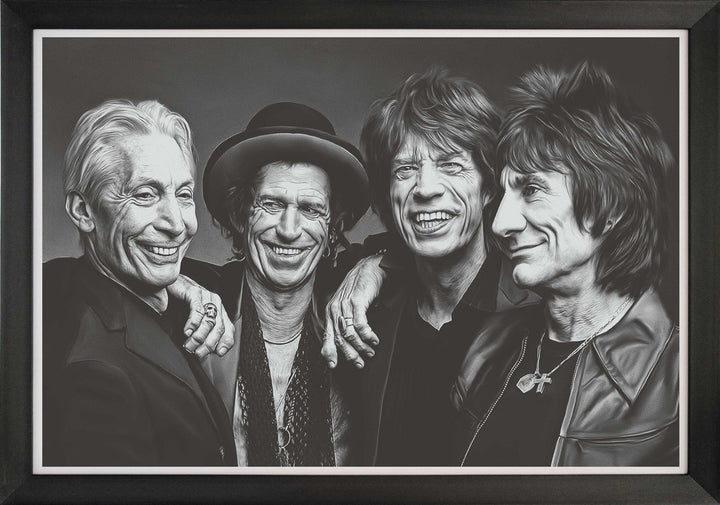 The Rolling Stones - Band Portrait - Framed Art Reprint (33.5" By 23.5"), The Rolling Stones, Pop Culture Art, Music, Collectibile Memorabilia, AAAPM32780