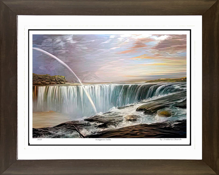 Frederic Church "Niagara Falls" Hudson River School Framed Art Print 30"X24", Hudson River School, American Art, Art, Collectibile Memorabilia, AAAPA32821