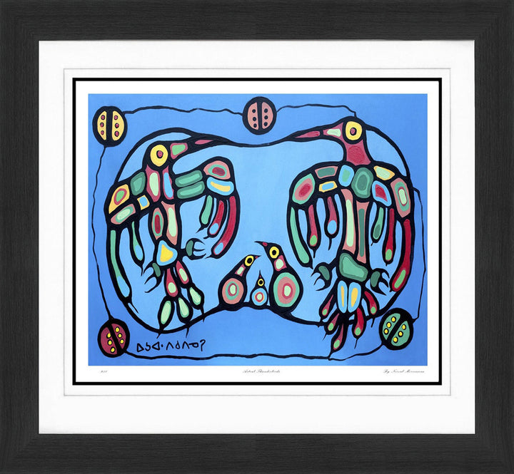 Norval Morrisseau "Astral Thunderbirds" Framed Art Print Limited Edition, Native Canadian, Native Art, Art, Collectibile Memorabilia, AAAPA32914