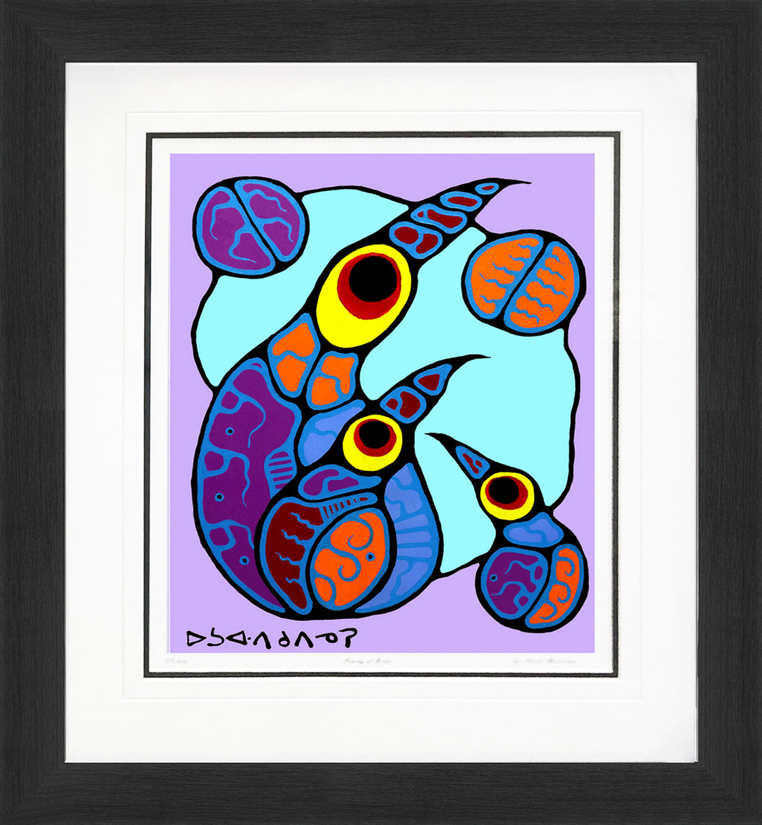 Norval Morrisseau Limited Edition Print "Family Of Birds", Native Canadian, Native Art, Art, Collectibile Memorabilia, AAAPA32451