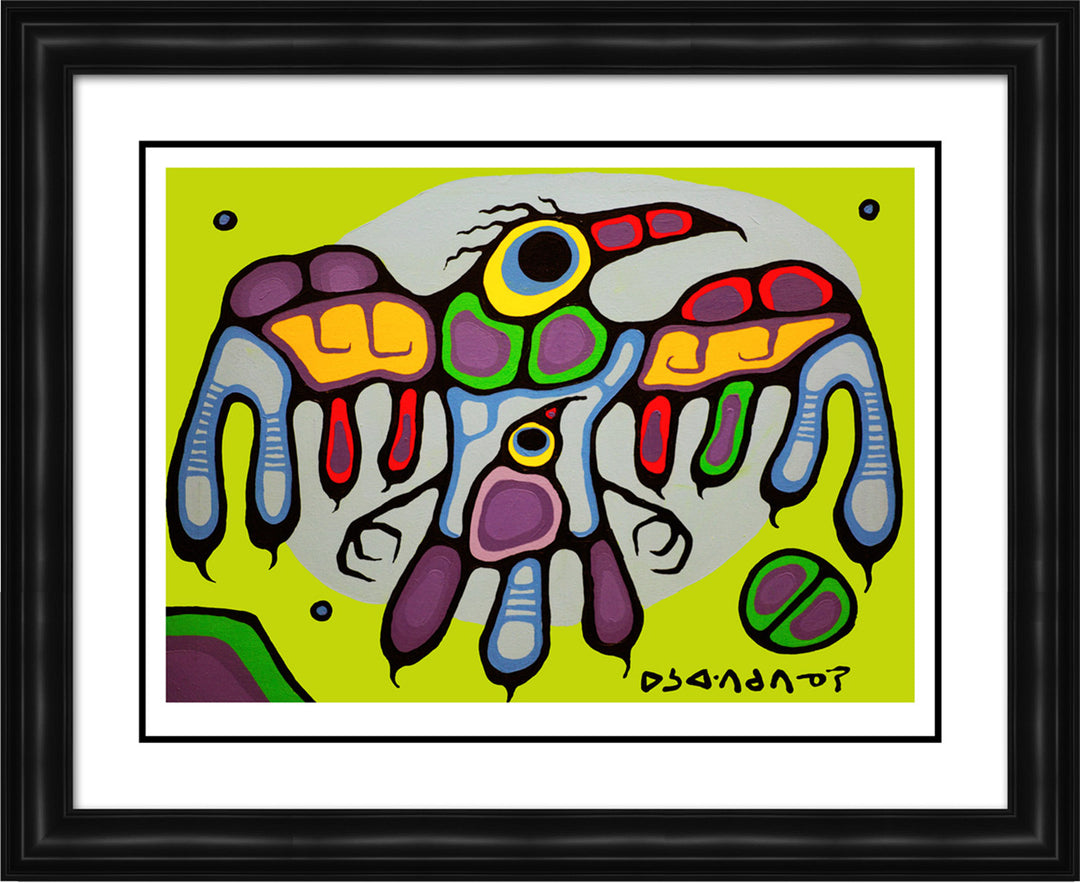 Norval Morrisseau Limited Edition Thunderbird Protects Young Framed Art Print, Native Canadian, Native Art, Art, Collectibile Memorabilia, AAAPA32452