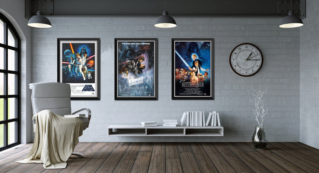 Star Wars Ep I The Phantom Menace - Movie Poster Reprint Framed Classic, Star Wars, Pop Culture Art, Movies, Collectibile Memorabilia, AAAPM32604