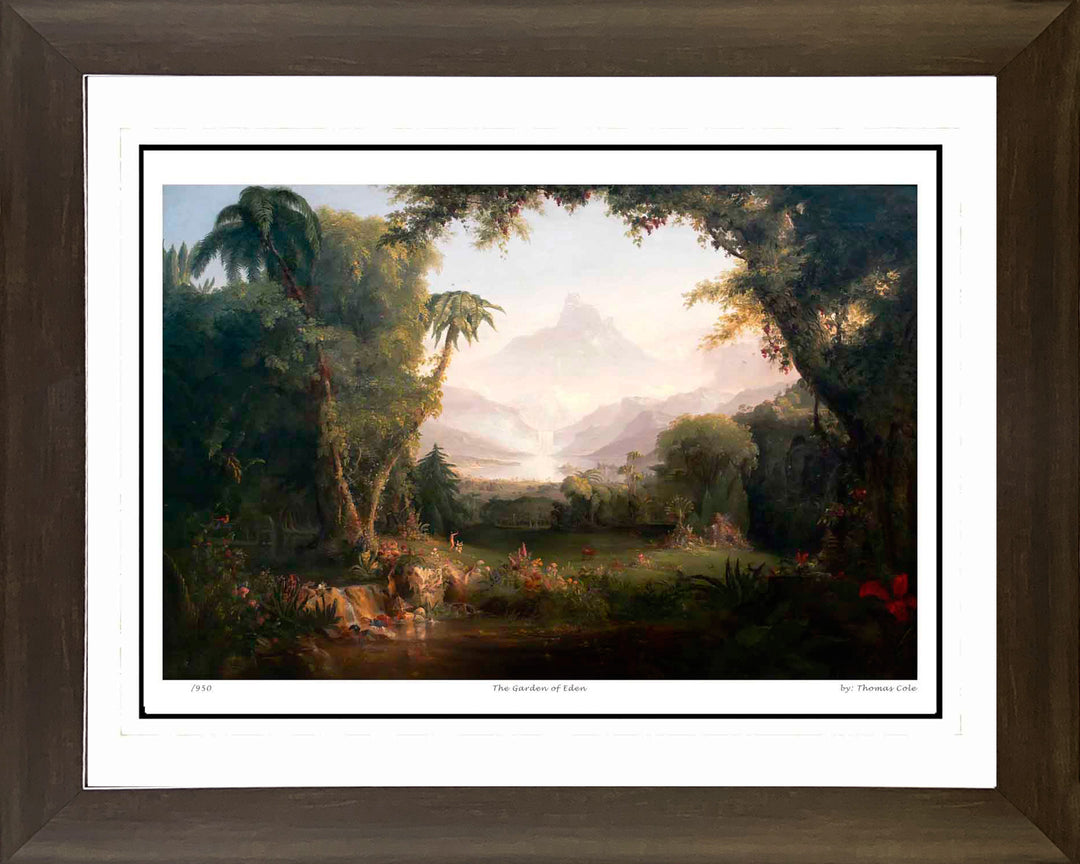 Thomas Cole "The Garden Of Eden" Hudson River School Framed Art Print 30"X24", Hudson River School, American Art, Art, Collectibile Memorabilia, AAAPA32840