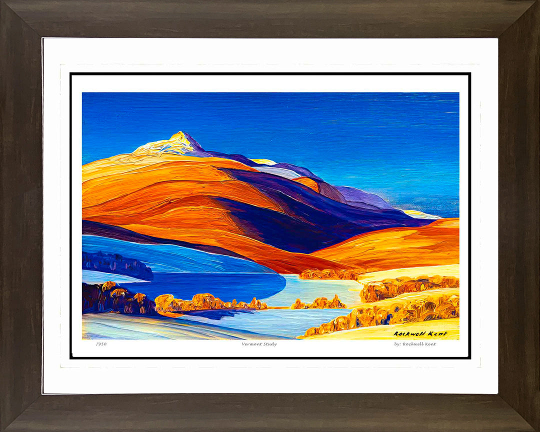 Rockwell Kent "Vermont Study" Hudson River School Framed Art Print 30"X24", Hudson River School, American Art, Art, Collectibile Memorabilia, AAAPA32834
