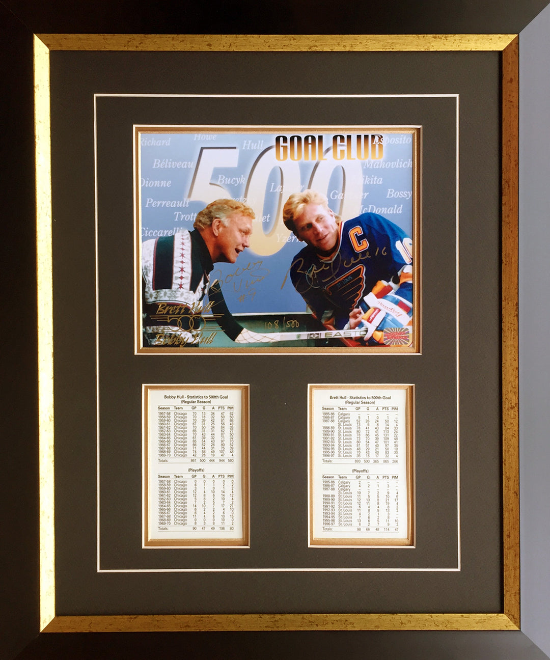 Bobby Hull, Brett Hull Autographed Photo Chicago Blackhawks, St. Louis Blues, Chicago Blackhawks, St. Louis Blues, NHL, Hockey, Autographed, Signed, AACMH31826