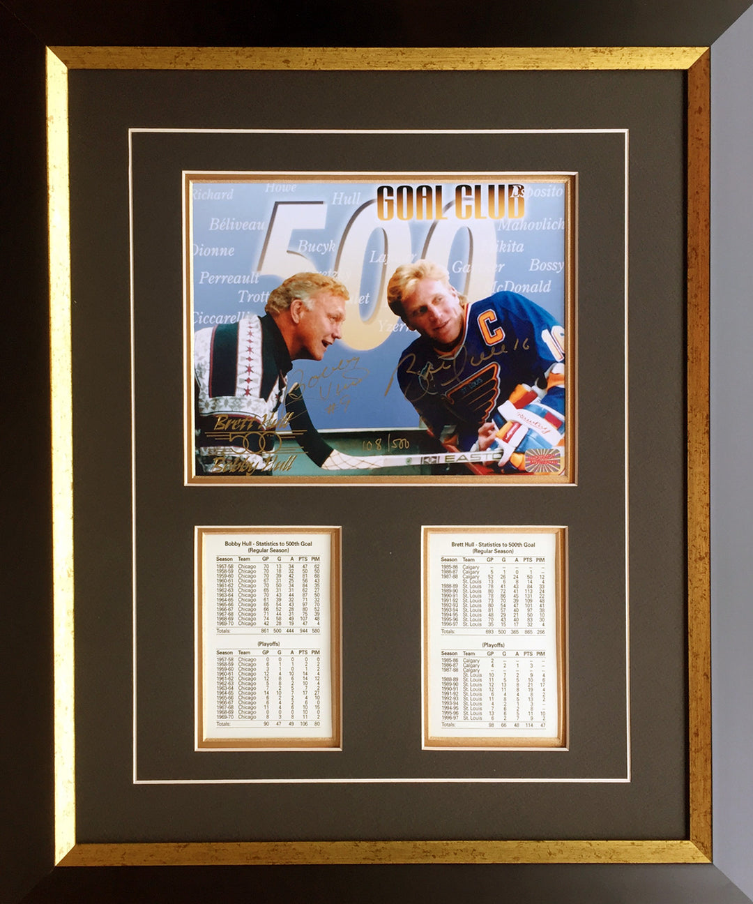 Bobby Hull, Brett Hull Signed Photo Chg Blackhawks, St. Louis Blues 22"X16", Chicago Blackhawks, St. Louis Blues, NHL, Hockey, Autographed, Signed, AACMH31826
