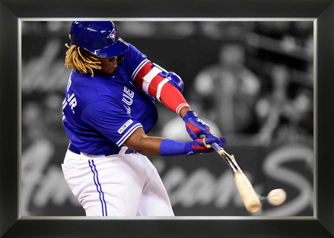 Vladimir Guerrero Jr. Framed Canvas - Bat Breaking Hit Toronto Blue Jays, Toronto Blue Jays, MLB, Baseball, Collectibile Memorabilia, AABCB32798
