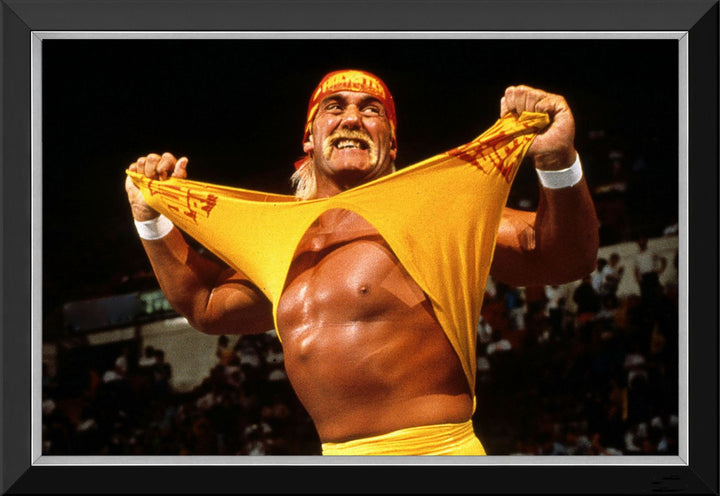 Hulk Hogan Shirt Rip Framed Wrestling Print (33.5"X23.5") Hulkamania , WWE, WWE, Wrestling, Collectibile Memorabilia, AACMW33430