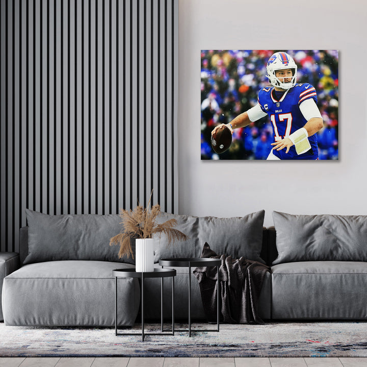 Josh Allen Canvas Nfl Hero - Buffalo Bills, Buffalo Bills, NFL, Football, Collectibile Memorabilia, AACMF33071