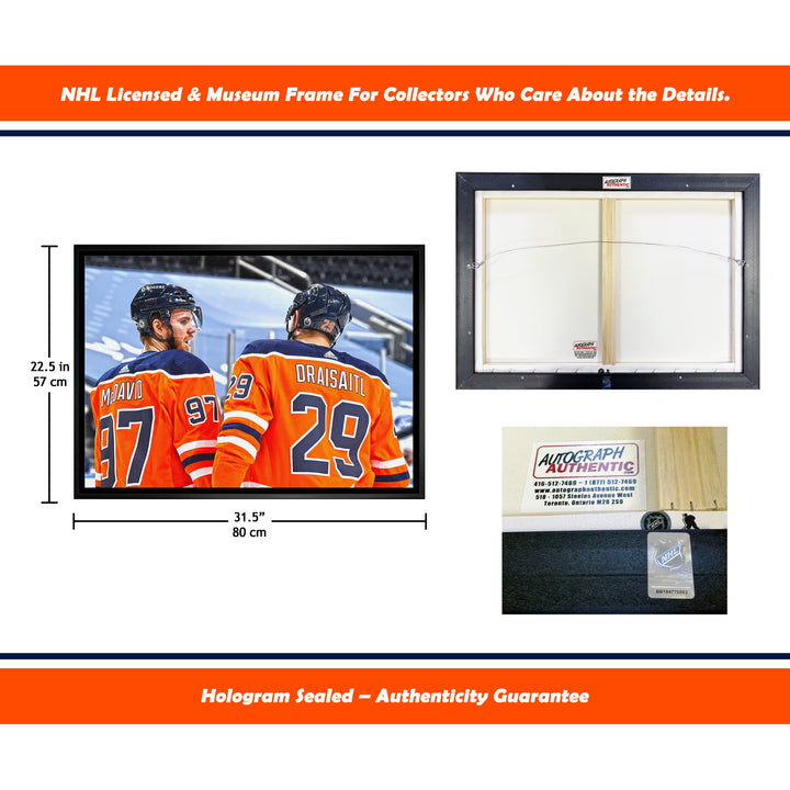 CONNOR MCDAVID & LEON DRAISAITL FRAMED CANVAS - EDMONTON OILERS (31.5" BY 22.5")