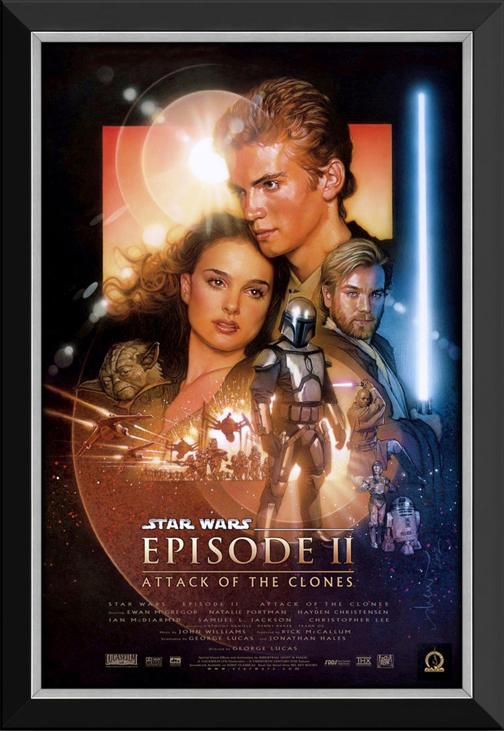 Star Wars Ep Ii Attack Of The Clones - Movie Poster Reprint Framed Classic, Star Wars, Pop Culture Art, Movies, Collectibile Memorabilia, AAAPM32605