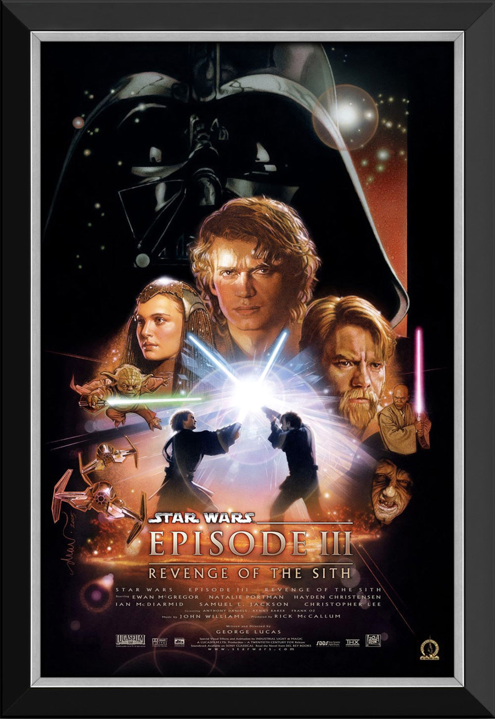 Star Wars Ep Iii Revenge Of The Sith Movie Poster Reprint Framed 33.5"X23.5", Star Wars, Pop Culture Art, Movies, Collectibile Memorabilia, AAAPM32606