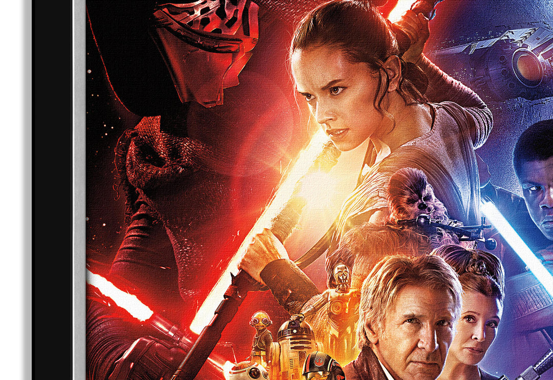 Star Wars Ep Vii The Force Awakens Poster Reprint Framed Canvas 33.5"X23.5", Star Wars, Pop Culture Art, Movies, Collectibile Memorabilia, AAAPM32607