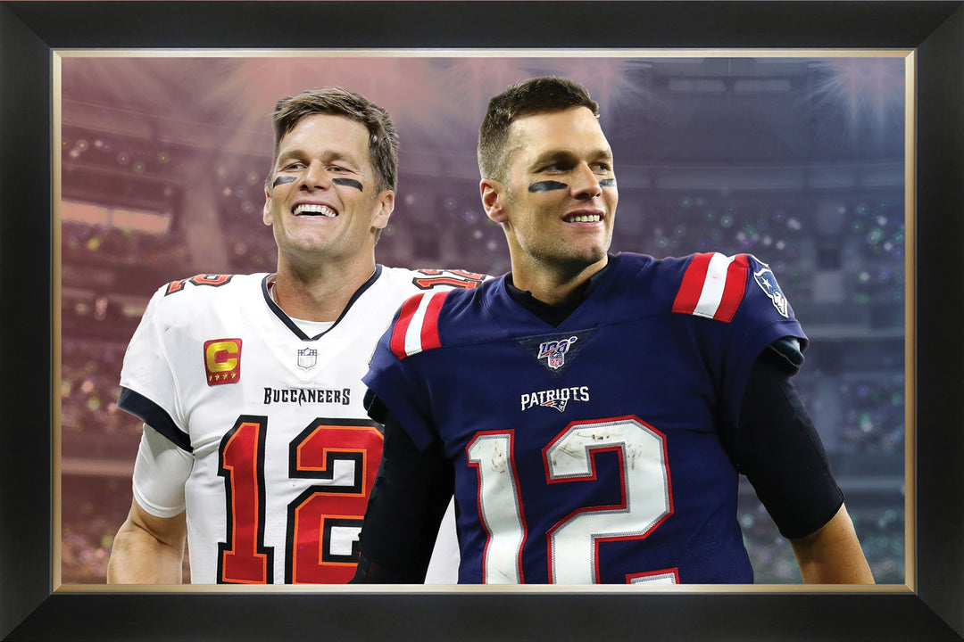 Tom Brady Framed Canvas Nfl Legend - Patriots & Buccaneers, Tampa Bay Buccaneers, New England Patriots, NFL, Football, Collectibile Memorabilia, AACMF32930