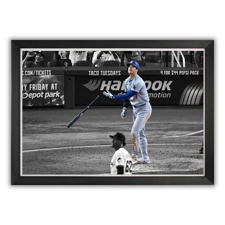 Shohei Ohtani Framed Canvasrecord Setting 50Th Home Run La Dodgers 33"X23", L.A. Dodgers, MLB, Baseball, Collectibile Memorabilia, AABCB33298