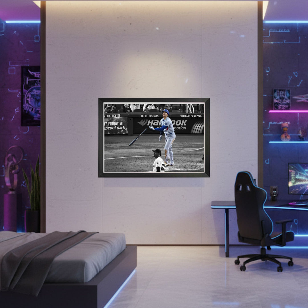 Shohei Ohtani Framed Canvasrecord Setting 50Th Home Run La Dodgers 33"X23", L.A. Dodgers, MLB, Baseball, Collectibile Memorabilia, AABCB33298