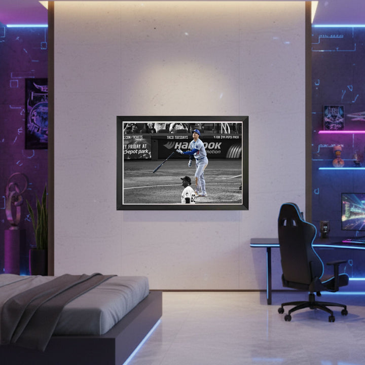 Shohei Ohtani Framed Canvasrecord Setting 50Th Home Run La Dodgers 33"X23", L.A. Dodgers, MLB, Baseball, Collectibile Memorabilia, AABCB33298