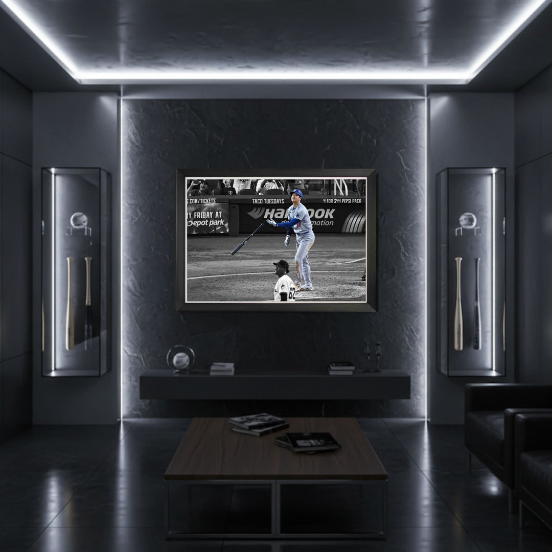 Shohei Ohtani Framed Canvasrecord Setting 50Th Home Run La Dodgers 33"X23", L.A. Dodgers, MLB, Baseball, Collectibile Memorabilia, AABCB33298