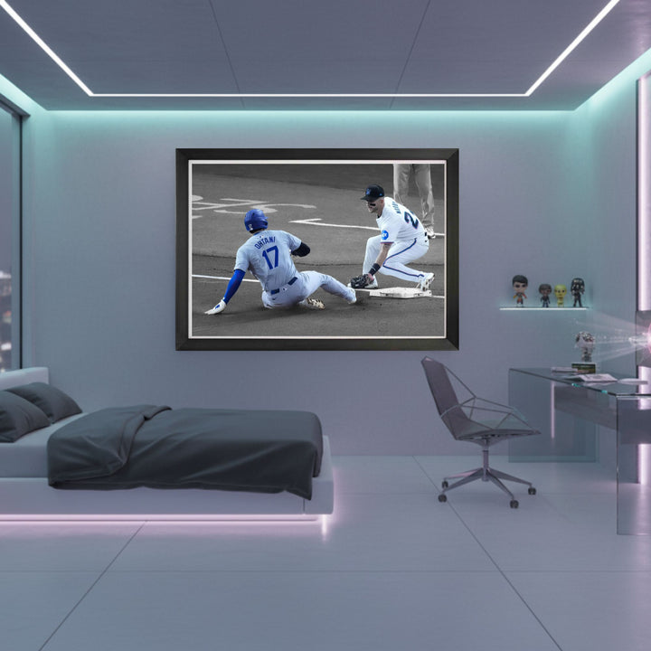 Shohei Ohtani Framed Canvas Record Setting 50Th Stolen Base La Dodgers 33"X23", L.A. Dodgers, MLB, Baseball, Collectibile Memorabilia, AABCB33299