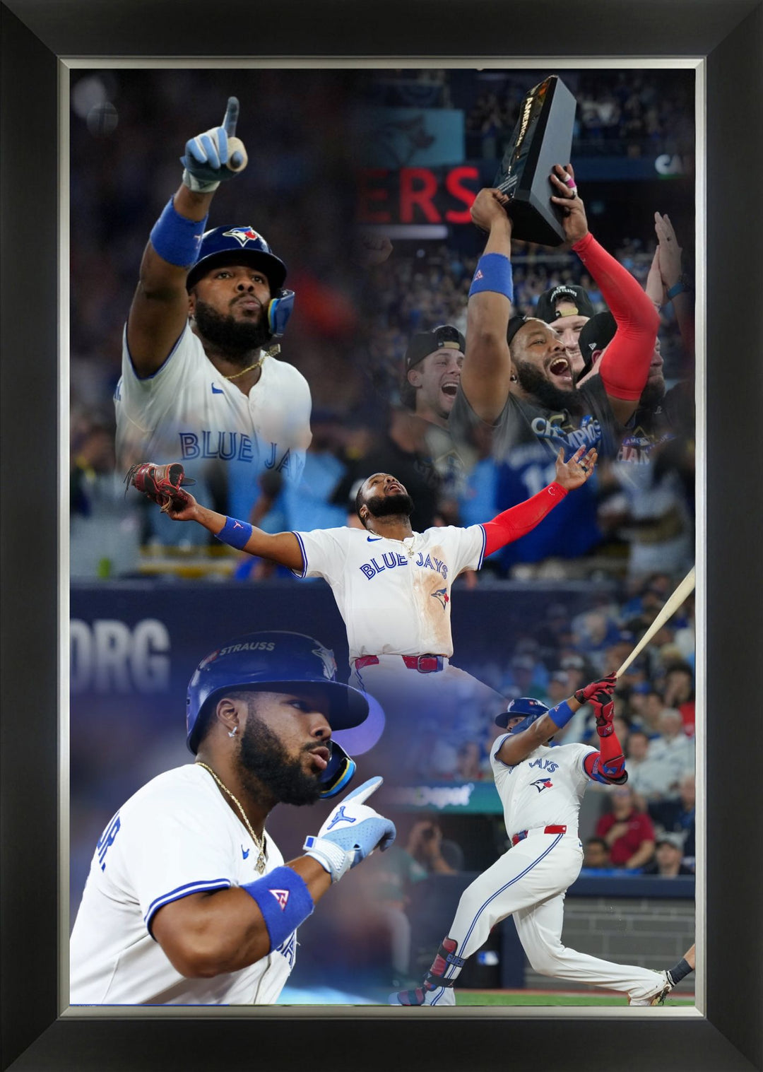 Vladimir Guerrero Jr. Alcs 2025 Framed Collage Toronto Blue Jays 33.5" X 23.5", Toronto Blue Jays, MLB, Baseball, Collectibile Memorabilia, AABCB33455