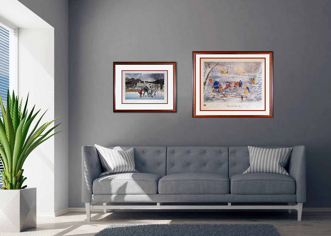 When We Were Six, Bower & Cheevers, Toronto, Boston, Framed  (16" By 14"), Toronto Maple Leafs, Boston Bruins, NHL, Hockey, Autographed, Signed, AACMH30227