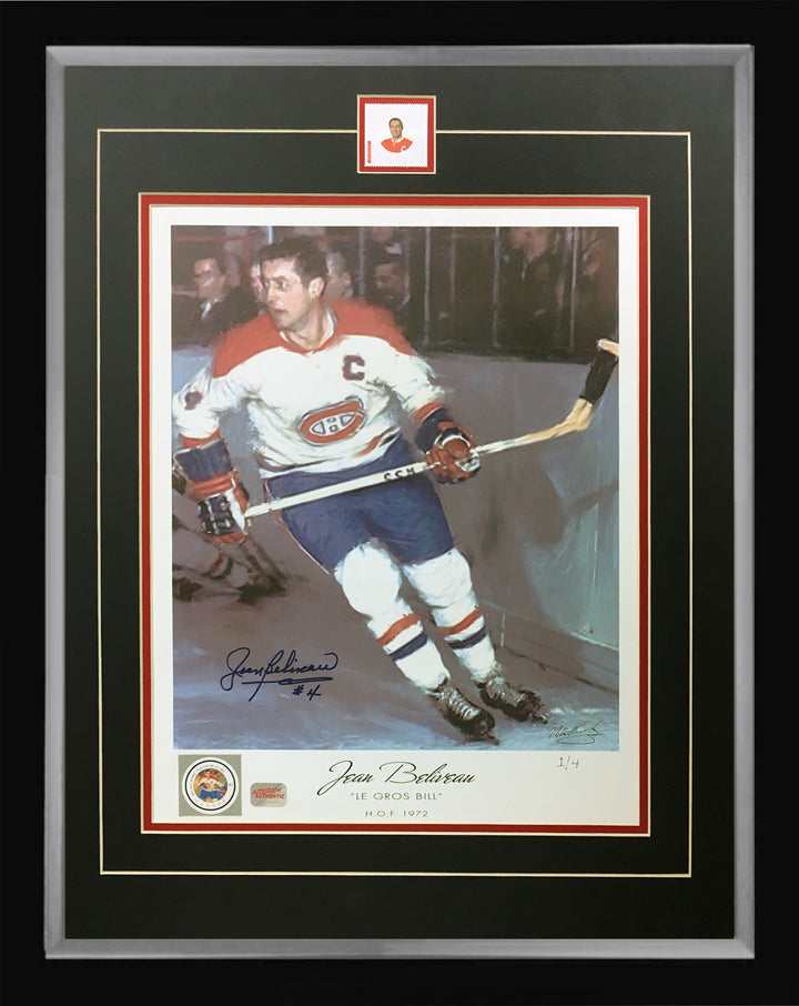 Signed Jean Beliveau Lithograph Ltd. Ed. 1 Of 4 Montreal Canadiens 24"X20", Montreal Canadiens, NHL, Hockey, Autographed, Signed, AAPCH31671