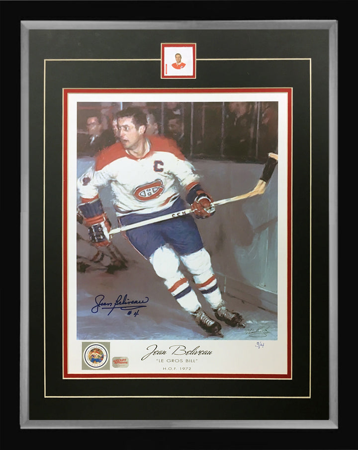 Signed Jean Beliveau Lithograph Ltd. Ed. 3 Of 4 Montreal Canadiens 24"X20", Montreal Canadiens, NHL, Hockey, Autographed, Signed, AAPCH31673