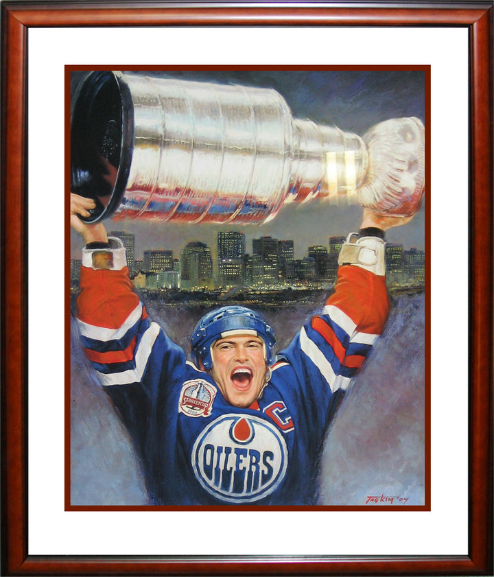 Mark Messier Lithograph Painting Framed, Ltd Edition /1111 (32" By 28"), Edmonton Oilers, NHL, Hockey, Collectibile Memorabilia, AACMH30198