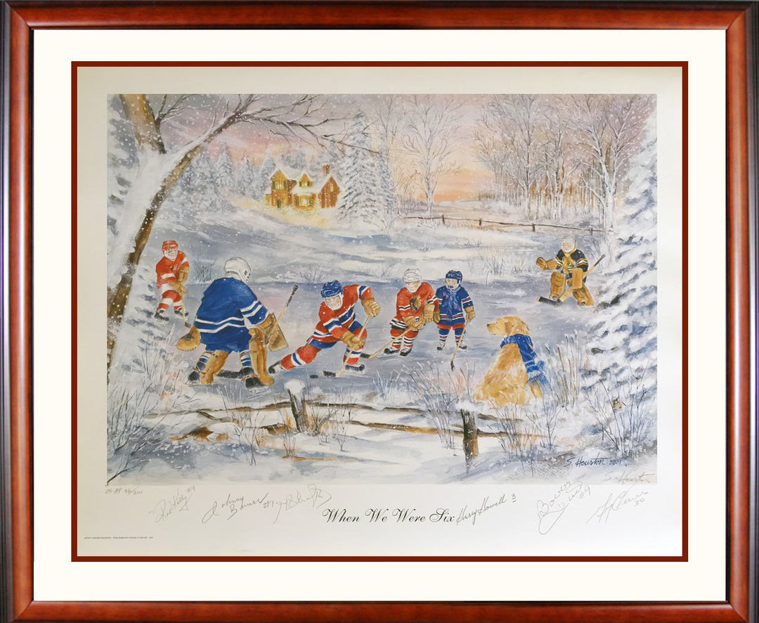 Signed: Kelly, Howell, Bower, Hull, H Richard, Cheevers Ltd Ed /201 30"X26", Original Six, NHL, Hockey, Autographed, Signed, AALCH31601