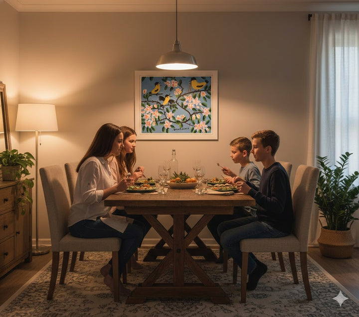 Framed Art Print By Maud Lewis Yellow Birds Folk Art Painting Flat Style Wall Decor 24 X 28 Inches, Maud Lewis, American Art, Art, Collectibile Memorabilia, AAAPA33487