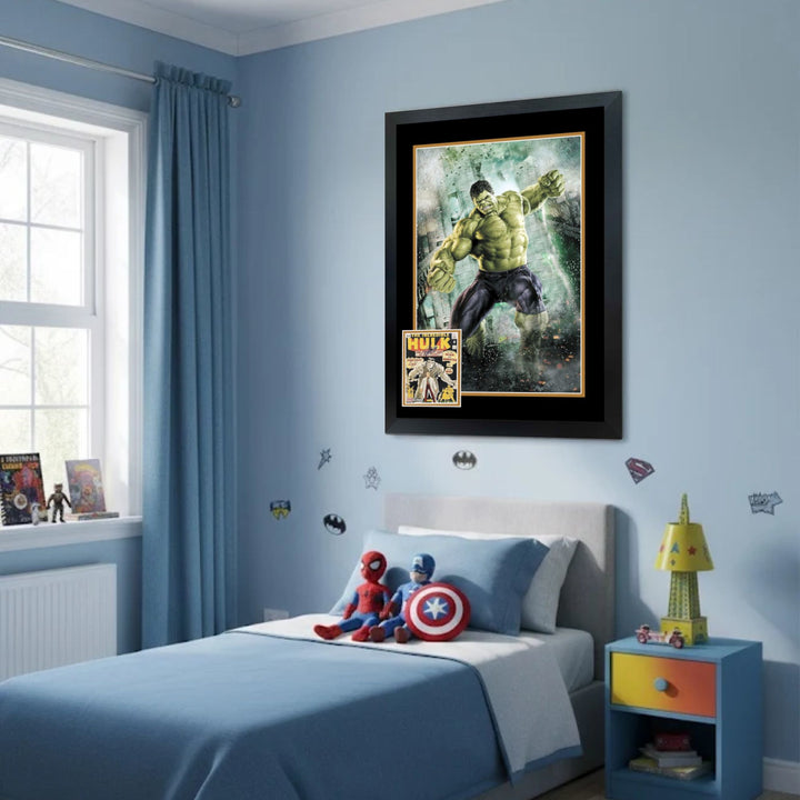 The Incredible Hulk #1 Framed Print Signed By Stan Lee (38.5" By 28"), Marvel, Pop Culture Art, Comics, Autographed, Signed, AAOOCC33225