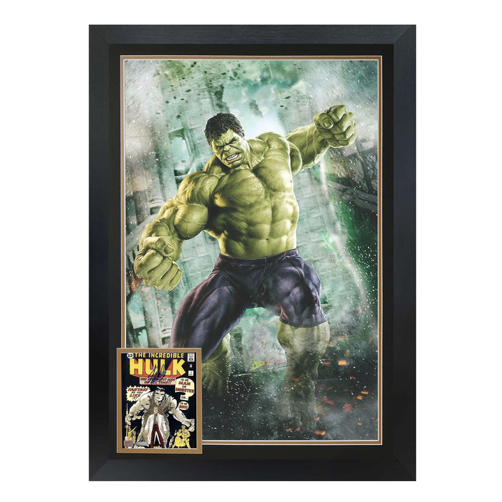 THE INCREDIBLE HULK #1 FRAMED PRINT SIGNED BY STAN LEE (38.5" BY 28")
