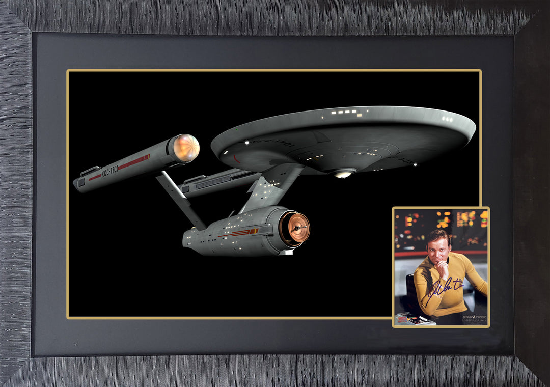 William Shatner Signed Star Trek: Starship Enterprise Captain Kirk 38"X28", Star Trek, Hollywood, Movie and Television, Autographed, Signed, AAOOCC33235