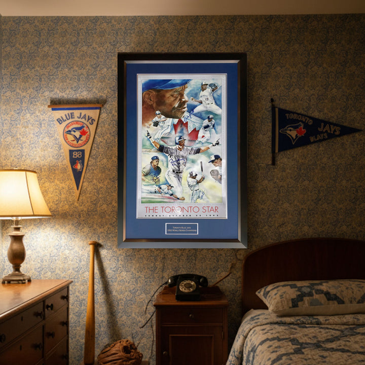 Carter, Borders, Alomar, Winfield, Signed Blue Jays 1992 World Series 41"X28", Toronto Blue Jays, MLB, Baseball, Autographed, Signed, AABCB31406