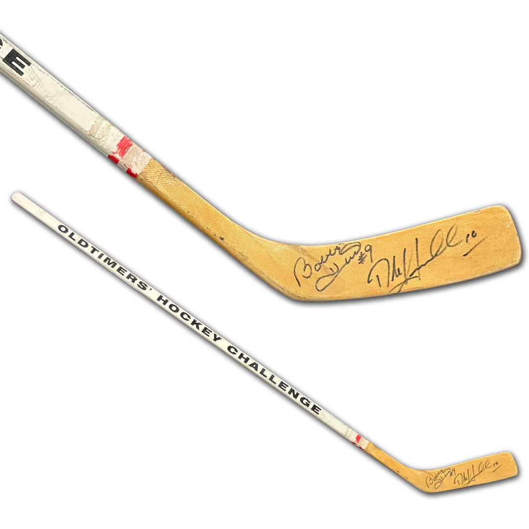 Dale Hawerchuk & Bobby Hull Signed Old Timers Hockey Stick, Winnipeg Jets, NHL, Hockey, Autographed, Signed, AAPCH33279