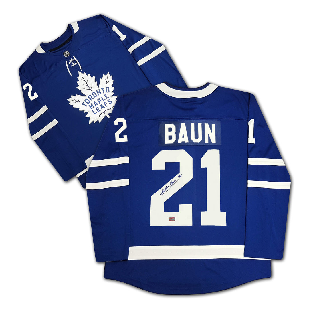 Bobby Baun Autographed Blue Toronto Maple Leafs Jersey, Toronto Maple Leafs, NHL, Hockey, Autographed, Signed, AAAJH30108
