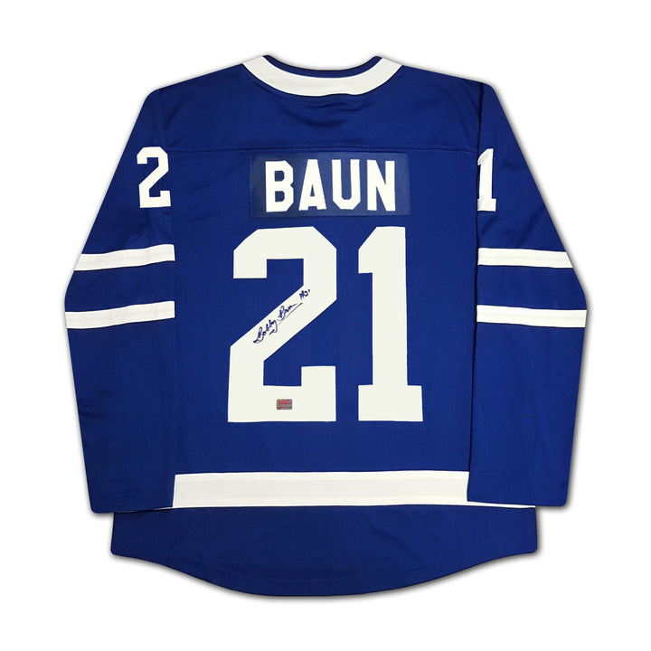 Bobby Baun Autographed Blue Toronto Maple Leafs Jersey, Toronto Maple Leafs, NHL, Hockey, Autographed, Signed, AAAJH30108