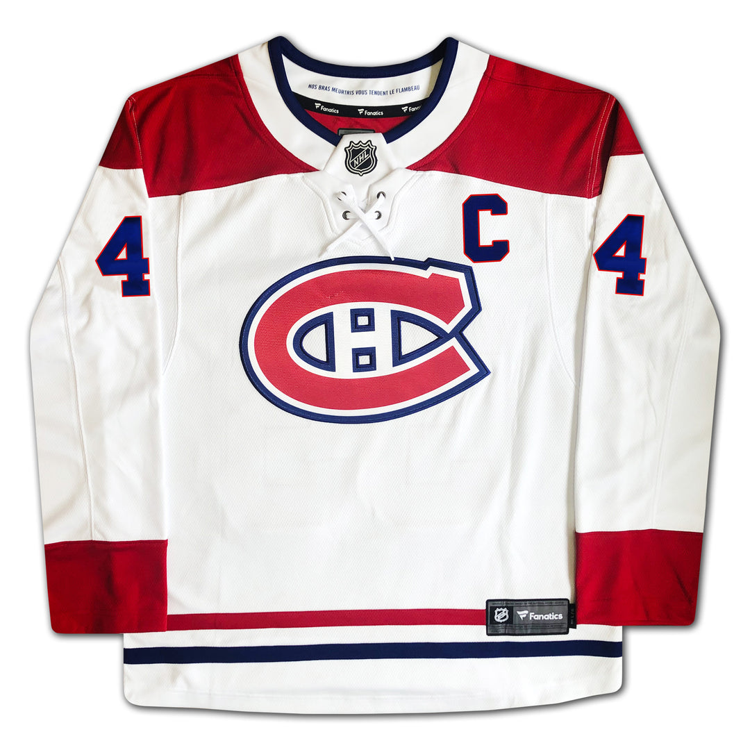 Jean Beliveau Autographed White Montreal Canadiens Jersey, Montreal Canadiens, NHL, Hockey, Autographed, Signed, AAAJH32389