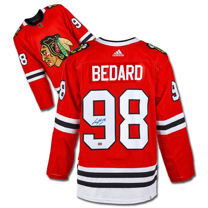 Connor Bedard Framed Signed Jersey Chicago Blackhawks Adidas, Chicago Blackhawks, NHL, Hockey, Autographed, Signed, AAAJH33182