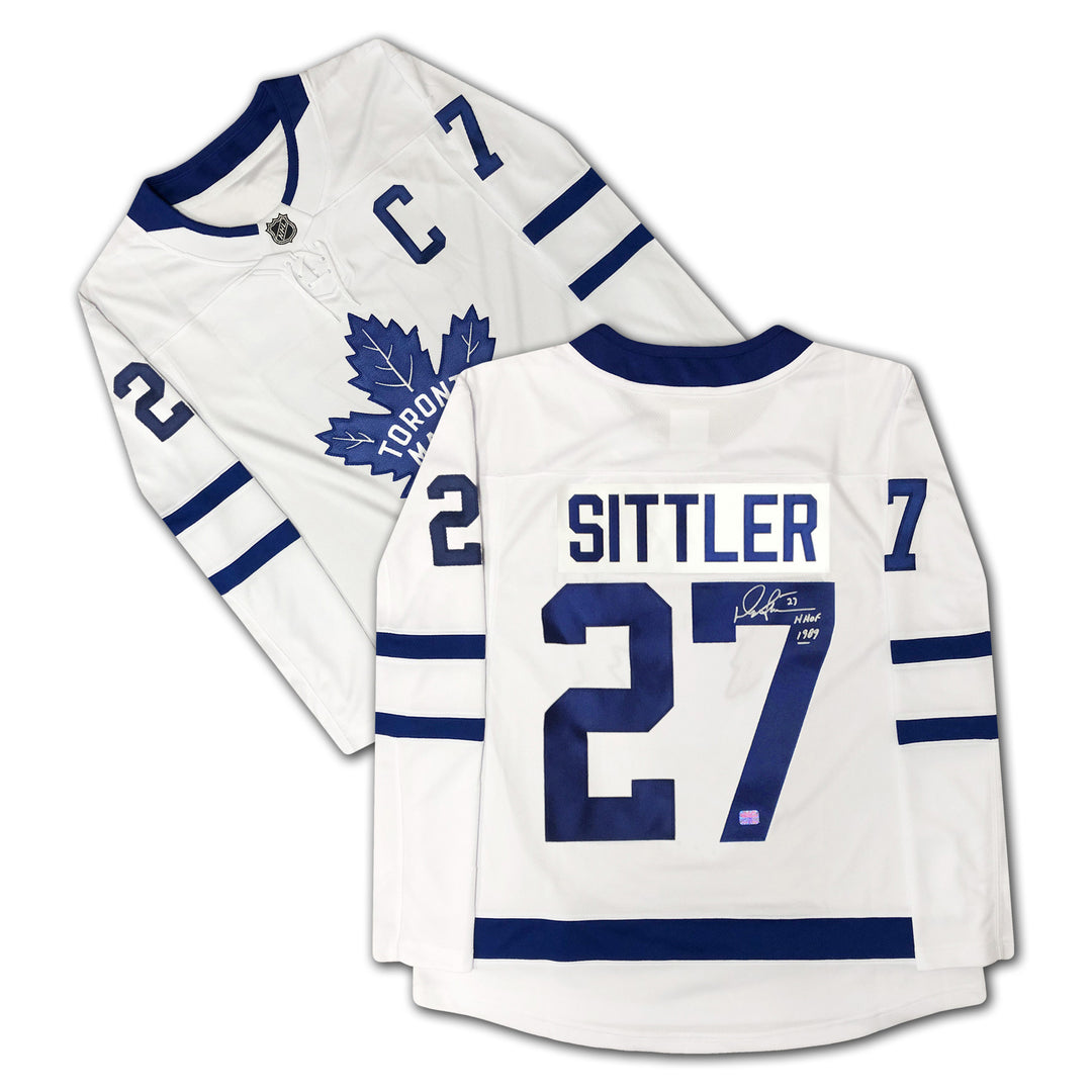 Darryl Sittler Autographed White Toronto Maple Leafs Jersey, Toronto Maple Leafs, NHL, Hockey, Autographed, Signed, AAAJH32490