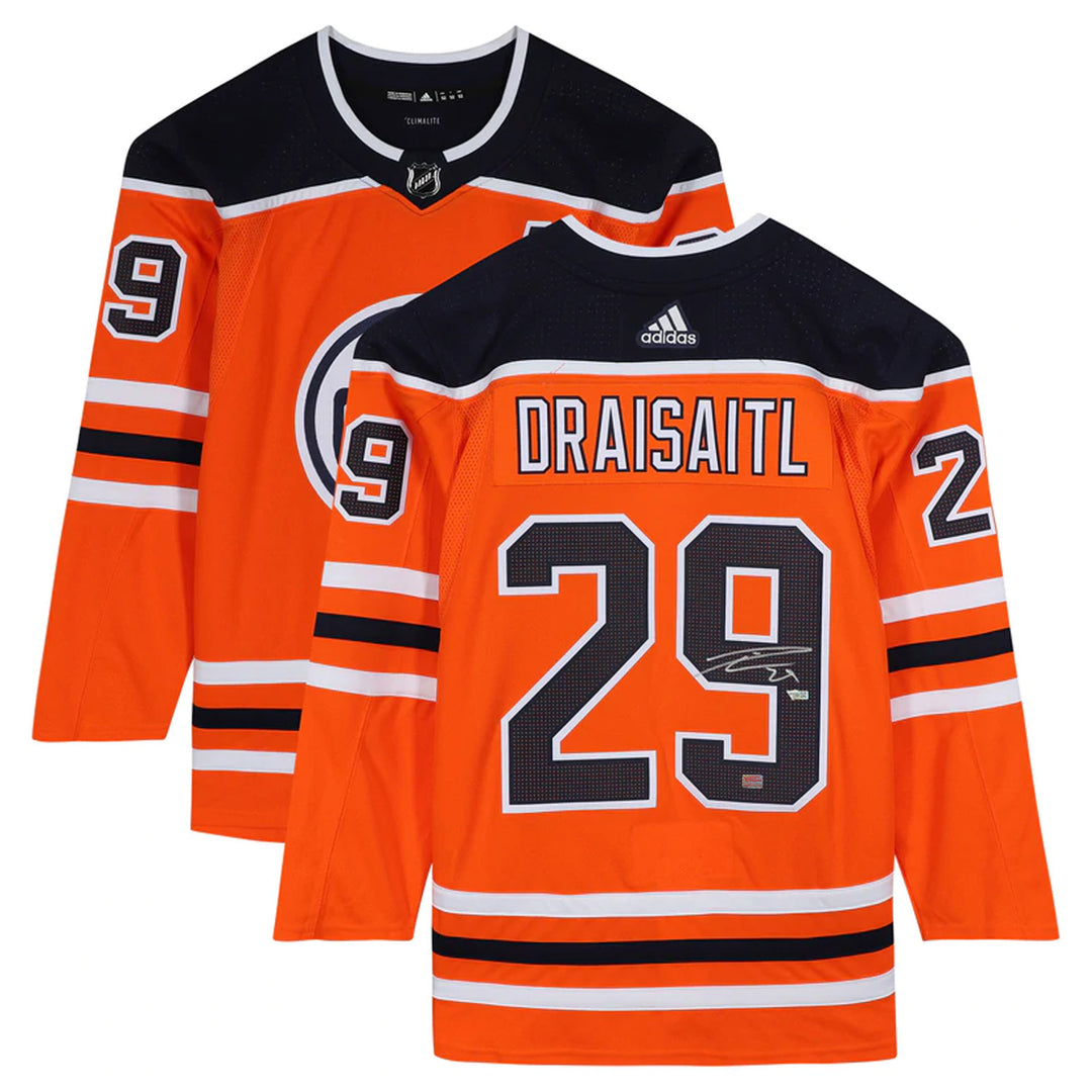 Leon Draisaitl Autographed Orange Edmonton Oilers Jersey, Edmonton Oilers, NHL, Hockey, Autographed, Signed, AAAJH32968