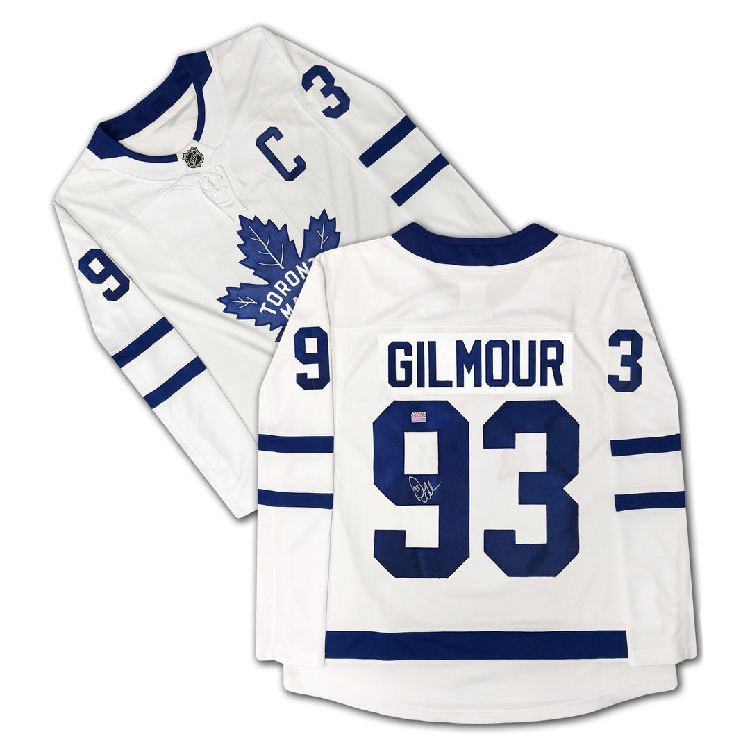 Doug Gilmour Signed Fanatics White Toronto Maple Leaf Jersey, Toronto Maple Leafs, NHL, Hockey, Autographed, Signed, AAAJH31091