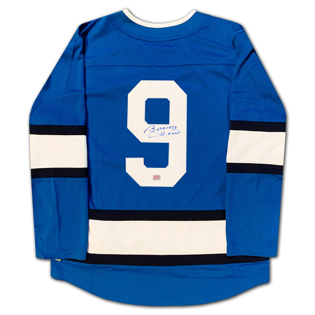 Bobby Hull Autographed Blue Winnipeg Jets Alternate Jersey, Winnipeg Jets, NHL, Hockey, Autographed, Signed, AAAJH33085