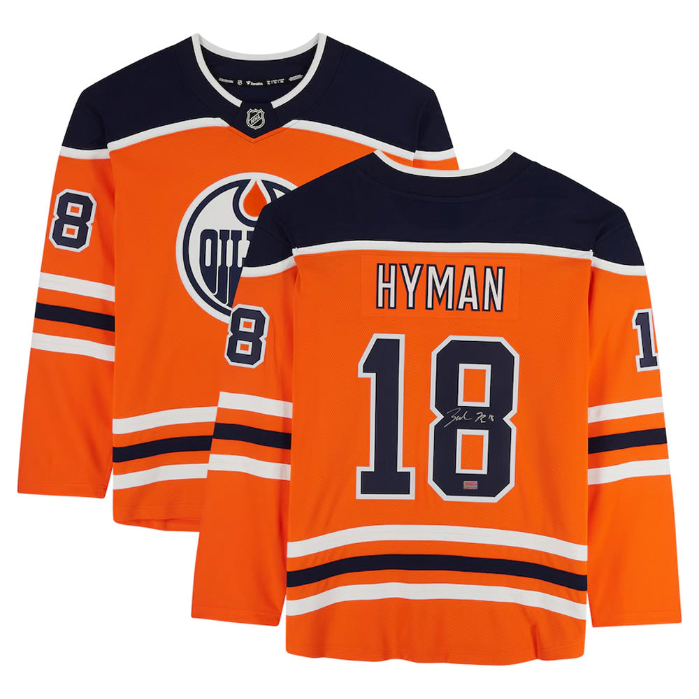 Zach Hyman Signed Orange Edmonton Oilers Fanatics Jersey, Edmonton Oilers, NHL, Hockey, Autographed, Signed, AAAJH33214