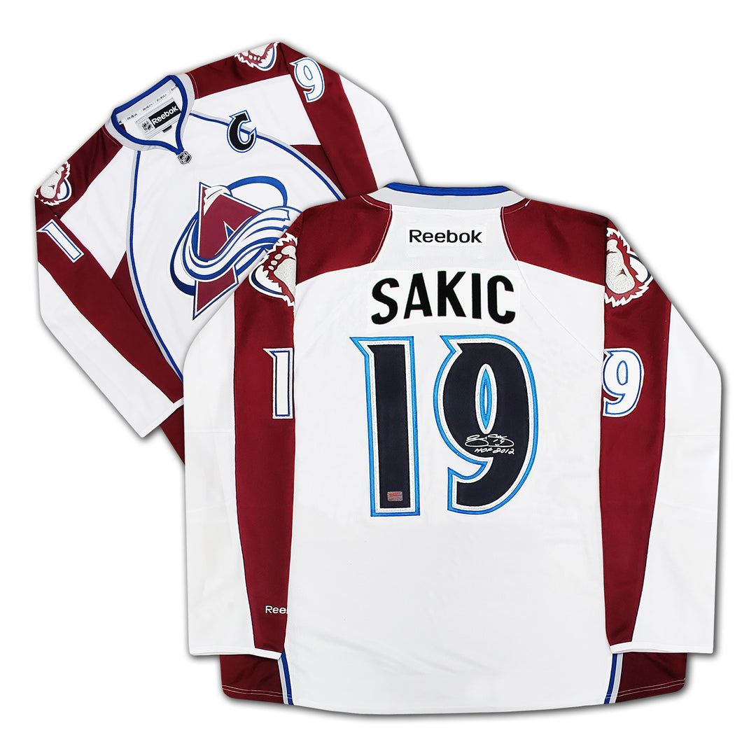 Joe Sakic Autographed Jersey Colorado Avalance - White, Colorado Avalanche, NHL, Hockey, Autographed, Signed, AAAJH32885