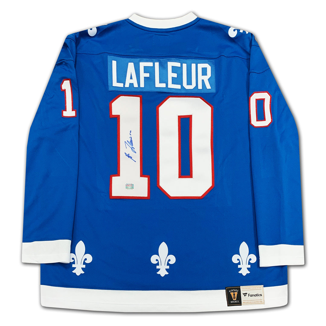Guy Lafleur Autographed Quebec Nordiques Jersey, Quebec Nordiques, Montreal Canadiens, NHL, Hockey, Autographed, Signed, AAAJH33110