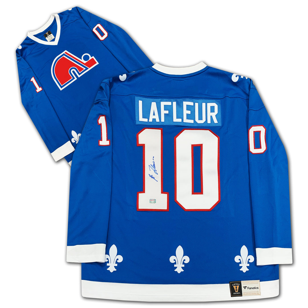 Guy Lafleur Autographed Quebec Nordiques Jersey, Quebec Nordiques, Montreal Canadiens, NHL, Hockey, Autographed, Signed, AAAJH33110